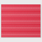 赤とピンクの北欧セーターのクリスマスパターン ラッピングペーパー (フラット)