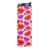 赤とピンクの唇のバレンタインデー タンブラー (回転左)