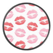 赤とピンクの唇、唇のパターン、口紅、キス アイスホッケーパック (正面)