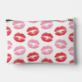 赤とピンクの唇、唇のパターン、口紅、キス アクセサリーポーチ (裏面)