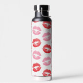 赤とピンクの唇、唇のパターン、口紅、キス ウォーターボトル (左面)