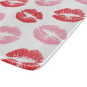 赤とピンクの唇、唇のパターン、口紅、キス カッティングボード (角)