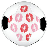赤とピンクの唇、唇のパターン、口紅、キス サッカーボール (回転)