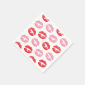 赤とピンクの唇、唇のパターン、口紅、キス スタンダードカクテルナプキン (角)