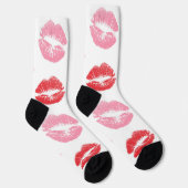 赤とピンクの唇、唇のパターン、口紅、キス ソックス (右)