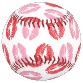 赤とピンクの唇、唇のパターン、口紅、キス ソフトボール (裏面)