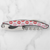 赤とピンクの唇、唇のパターン、口紅、キス ソムリエナイフ (正面)