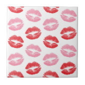 赤とピンクの唇、唇のパターン、口紅、キス タイル (正面)