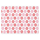 赤とピンクの唇、唇のパターン、口紅、キス テーブルクロス (正面(横))