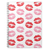 赤とピンクの唇、唇のパターン、口紅、キス ノートブック (正面)