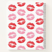 赤とピンクの唇、唇のパターン、口紅、キス ノートブック (裏面)