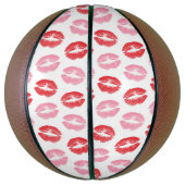 赤とピンクの唇、唇のパターン、口紅、キス バスケットボール (縦)