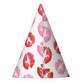 赤とピンクの唇、唇のパターン、口紅、キス パーティーハット (裏面)