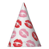 赤とピンクの唇、唇のパターン、口紅、キス パーティーハット (右)