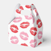 赤とピンクの唇、唇のパターン、口紅、キス フェイバーボックス (裏面サイド)