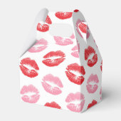 赤とピンクの唇、唇のパターン、口紅、キス フェイバーボックス (正面サイド)