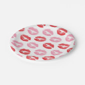 赤とピンクの唇、唇のパターン、口紅、キス ペーパープレート (アングル)