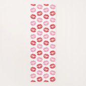 赤とピンクの唇、唇のパターン、口紅、キス ヨガマット (裏面)