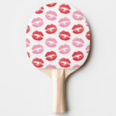 赤とピンクの唇、唇のパターン、口紅、キス 卓球ラケット (正面)