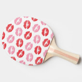 赤とピンクの唇、唇のパターン、口紅、キス 卓球ラケット (横)