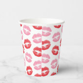 赤とピンクの唇、唇のパターン、口紅、キス 紙コップ (右)