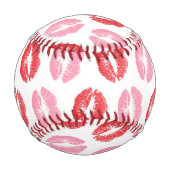 赤とピンクの唇、唇のパターン、口紅、キス 野球ボール (正面)
