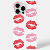 赤とピンクの唇、唇のパターン、口紅、キス Case-Mate iPhoneケース (裏面)