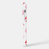 赤とピンクの唇、唇のパターン、口紅、キス iPhoneケース (左側面)