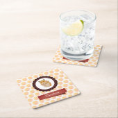 赤とピンクの女の子ハムスター スクエアペーパーコースター (インサイチュ)