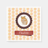 赤とピンクの女の子ハムスター スタンダードカクテルナプキン (正面)