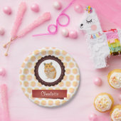 赤とピンクの女の子ハムスター ペーパープレート (パーティー)