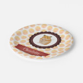 赤とピンクの女の子ハムスター ペーパープレート (アングル)