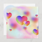 赤とピンクの小さなハート シーズンカード (正面/裏面)