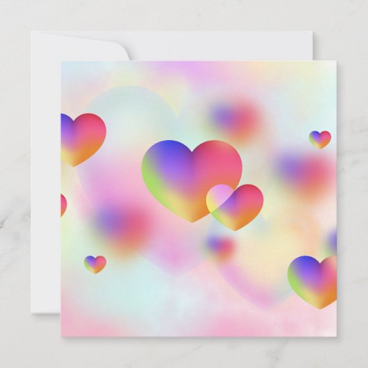 赤とピンクの小さなハート シーズンカード (正面)