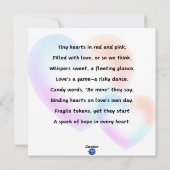 赤とピンクの小さなハート シーズンカード (裏面)