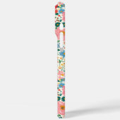 赤とピンクの小さな花のモノグラム入り Case-Mate iPhoneケース (裏面 / 左)