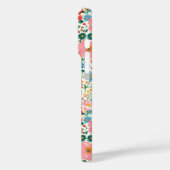 赤とピンクの小さな花のモノグラム入り Case-Mate iPhoneケース (裏面 / 左)