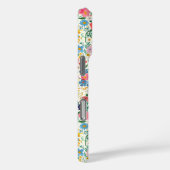赤とピンクの小さな花のモノグラム入り Case-Mate iPhoneケース (裏面 / 右)
