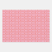 赤とピンクの幾何学的抽象芸術クリスマス ラッピングペーパーシート (正面3)