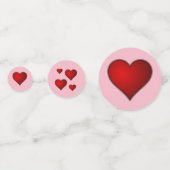 赤とピンクの愛とハートバレンタインデーパーティー コンフェッティ (正面)