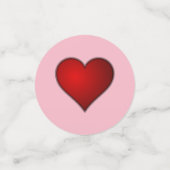 赤とピンクの愛とハートバレンタインデーパーティー コンフェッティ (スモール正面)