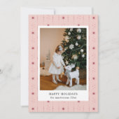 赤とピンクの星の壁紙フォトホリデーカード シーズンカード (正面)