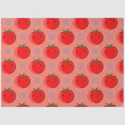 赤とピンクの格子柄トマトタータンチェック柄 薄葉紙 (正面)