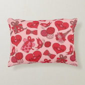 赤とピンクの母親の日のパターン アクセントクッション (正面)