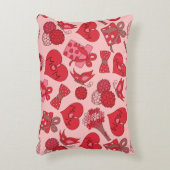 赤とピンクの母親の日のパターン アクセントクッション (正面(垂直))