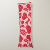 赤とピンクの母親の日のパターン ボディピロー (正面縦)
