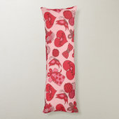 赤とピンクの母親の日のパターン ボディピロー (裏面 (縦))