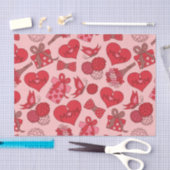 赤とピンクの母親の日のパターン 薄葉紙 (クラフト)