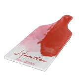 赤とピンクの水の色モノグラムが確立 カッティングボード (角)