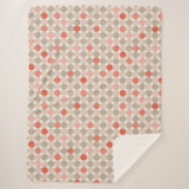 赤とピンクの水玉模様の幾何学的パターン シェルパブランケット (正面)